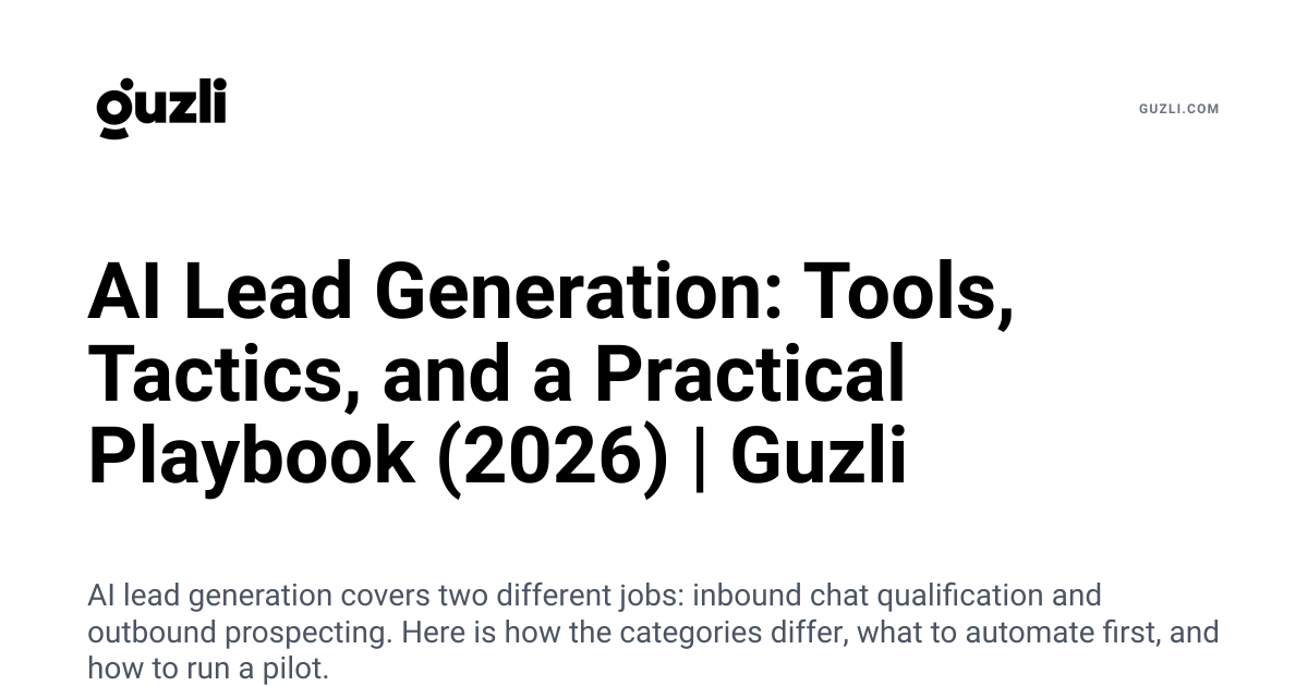AI Lead Generation: Tools, Tactics, and a Practical Playbook (2026 ...